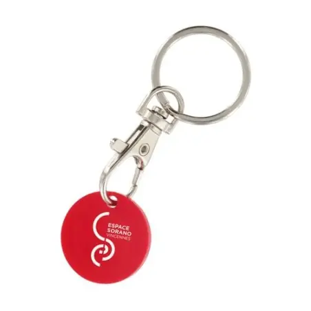 Porte-Clés Mousqueton Métal avec Jeton Caddie