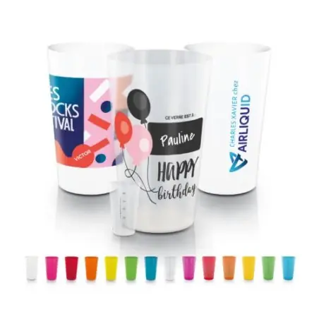 Gobelet Plastique Réutilisable 30 cl - Événements Colorés Personnalisé
