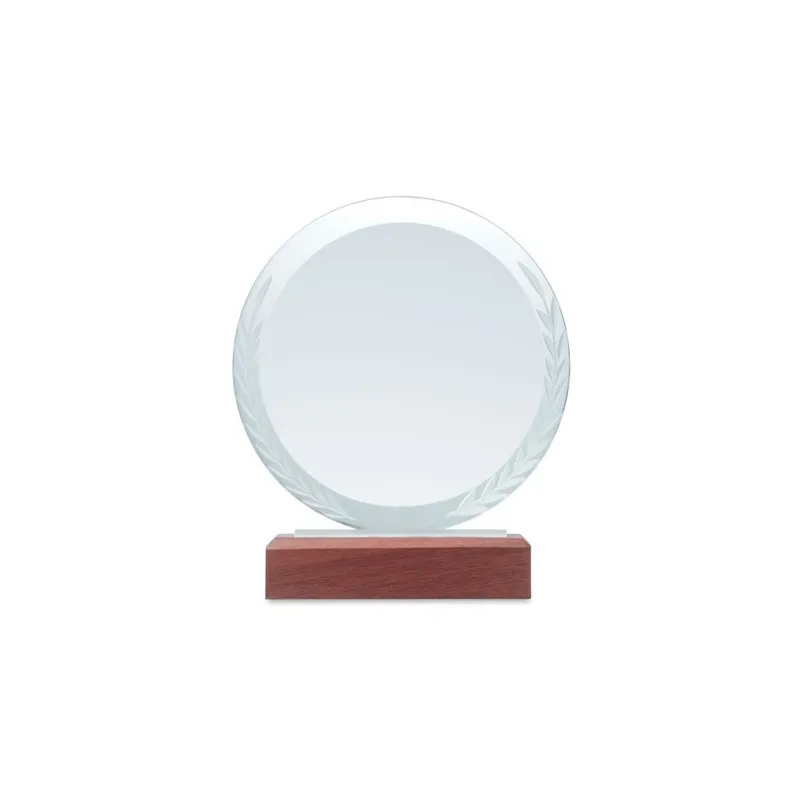 Plaque Trophée Ronde KEEN en Cristal Personnalisé