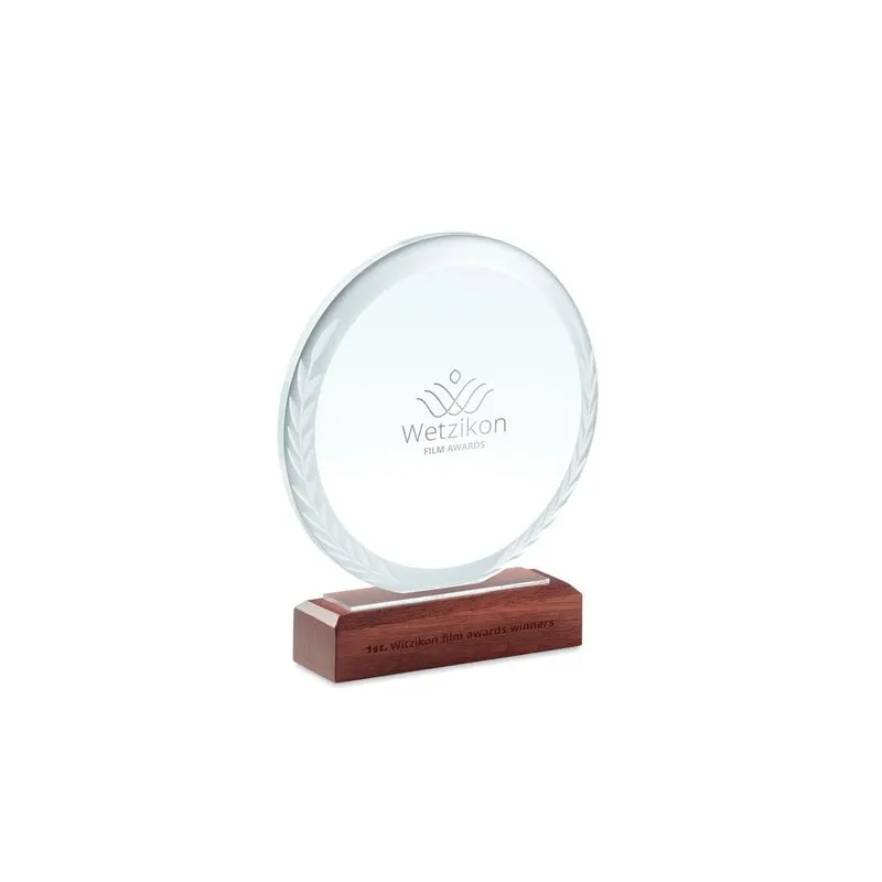 Plaque Trophée Ronde KEEN en Cristal Personnalisé