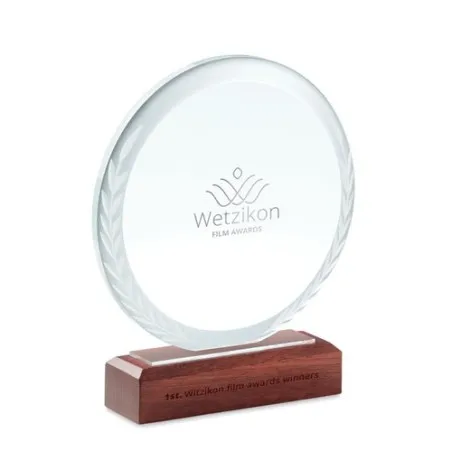 Plaque Trophée Ronde KEEN en Cristal Personnalisé