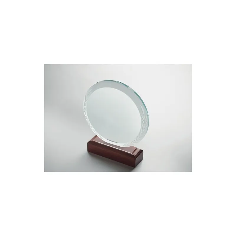 Plaque Trophée Ronde KEEN en Cristal Personnalisé