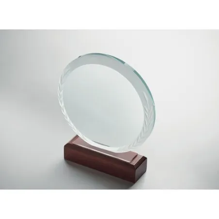 Plaque Trophée Ronde KEEN en Cristal Personnalisé
