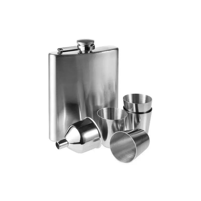 Set Flasque et Verres en Acier Inoxydable Brittany Personnalisé