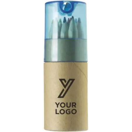 Tube de 12 crayons Terrence avec taille-crayon
