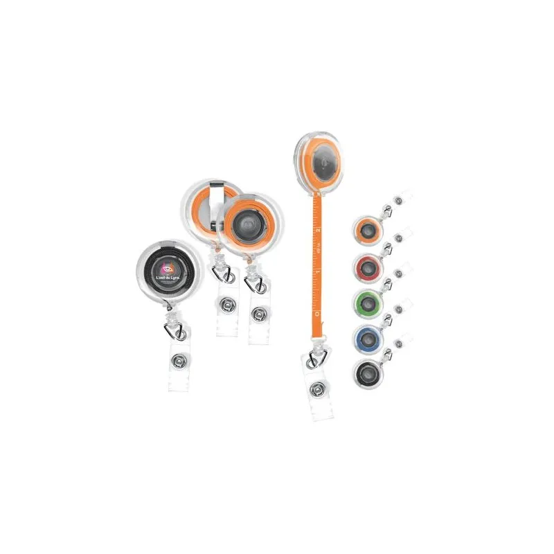 Porte-badge rétractable avec mètre ruban 1 m