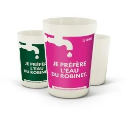 Gobelet Réutilisable en Biocomposite 22 cl Personnalisé
