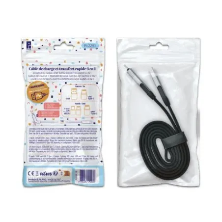 Câble de Charge Rapide 6 en 1 - Pratique et Efficace