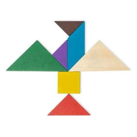 Puzzle Tangram en Bois Multicolore