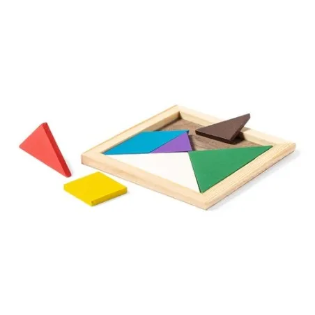 Puzzle Tangram en Bois Multicolore