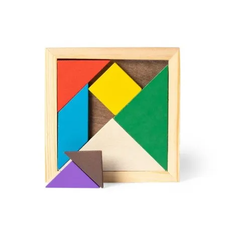 Puzzle Tangram en Bois Multicolore