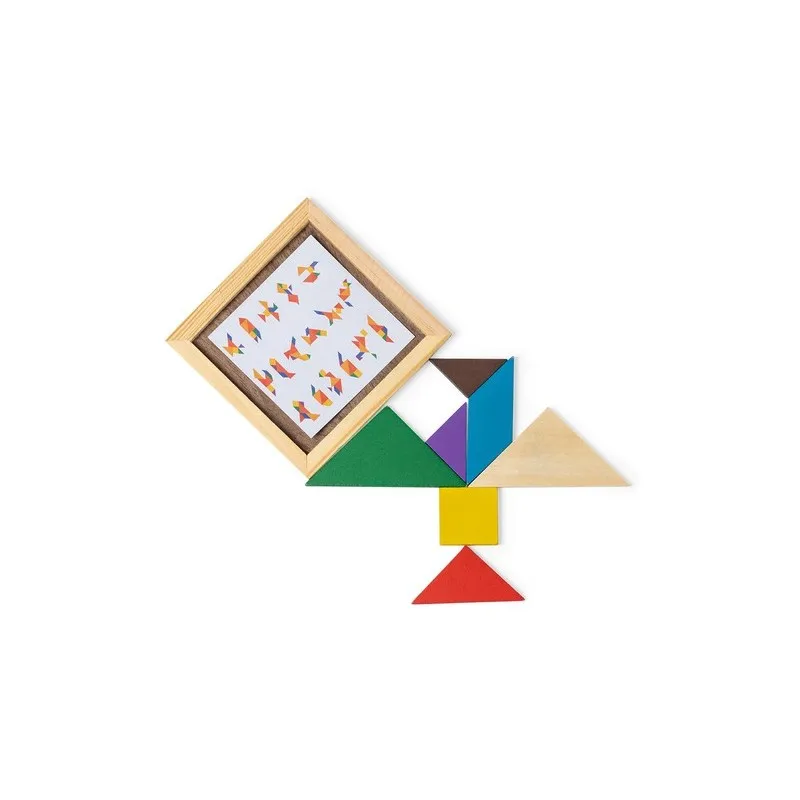 Puzzle Tangram en Bois Multicolore