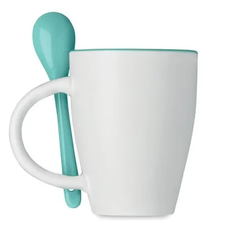 Mug avec cuillère 250 ml DUAL - Élégance et Praticité