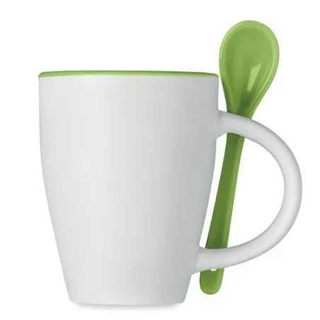 Mug avec cuillère 250 ml DUAL - Élégance et Praticité