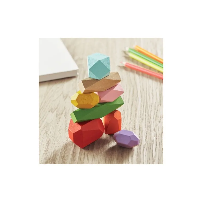 Jeu de 8 Pierres Empilables en Bois DOLMEN