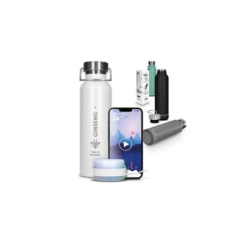 BOUTEILLE GOURDE ISOTHERME DOUBLE-PAROI INOX 60 cl AVEC HAUT-PARLEUR