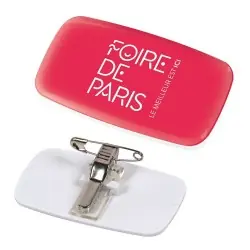 Badge Plastique Personnalisé avec Pince-Épingle