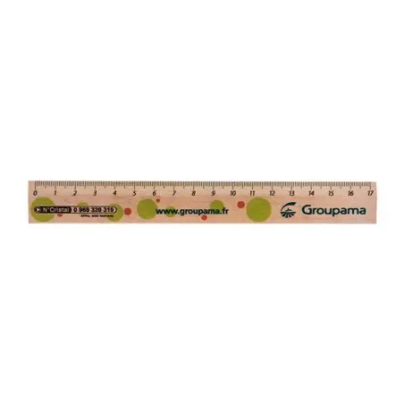 Règle Éco en Bois 17 cm - Durable et Personnalisable