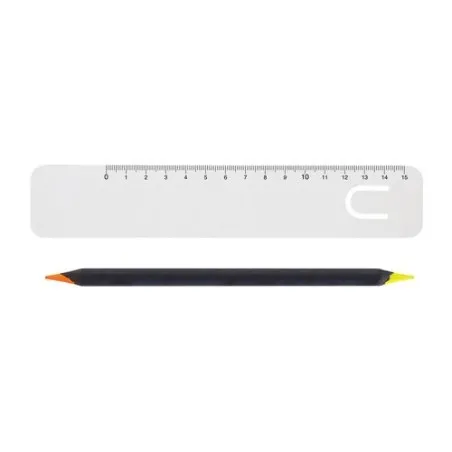 Kit Bureau Bi-Couleur avec Règle et Crayon Fluo