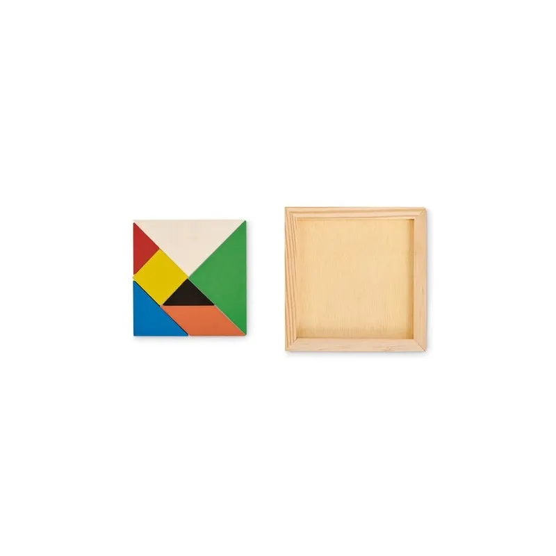 Puzzle Tangram en Bois Coloré - Jeu de Patience