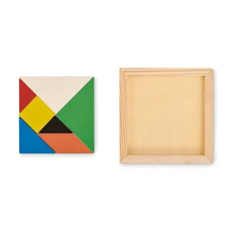 Puzzle Tangram en Bois Coloré - Jeu de Patience