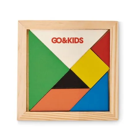 Puzzle Tangram en Bois Coloré - Jeu de Patience