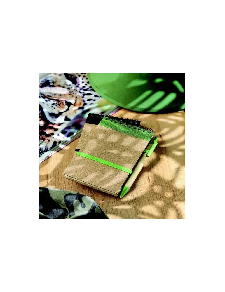 Bloc-notes Recyclé SONORA avec Stylo Personnalisé