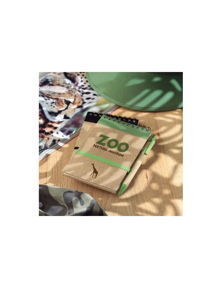 Bloc-notes Recyclé SONORA avec Stylo Personnalisé