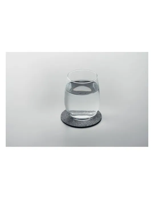 Sous-verre rond en feutre RPET - Écologique et Chic
