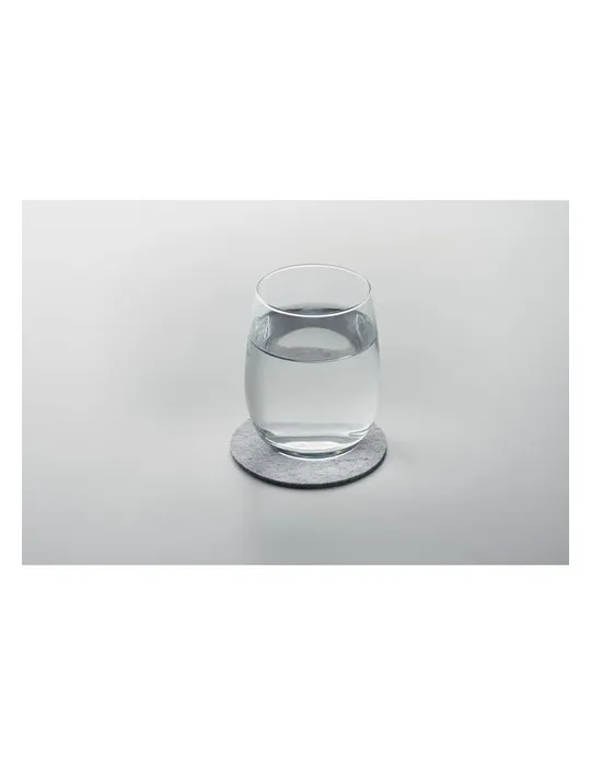 Sous-verre rond en feutre RPET - Écologique et Chic
