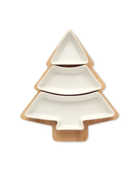 Plat de Service de Noël VIRAM en Bambou
