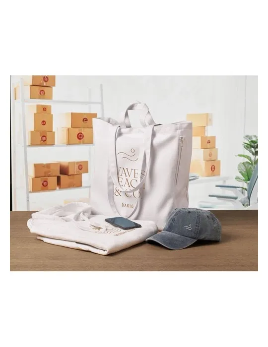 Sac shopping en coton recyclé GAVE COLOUR Personnalisé Personnalisé