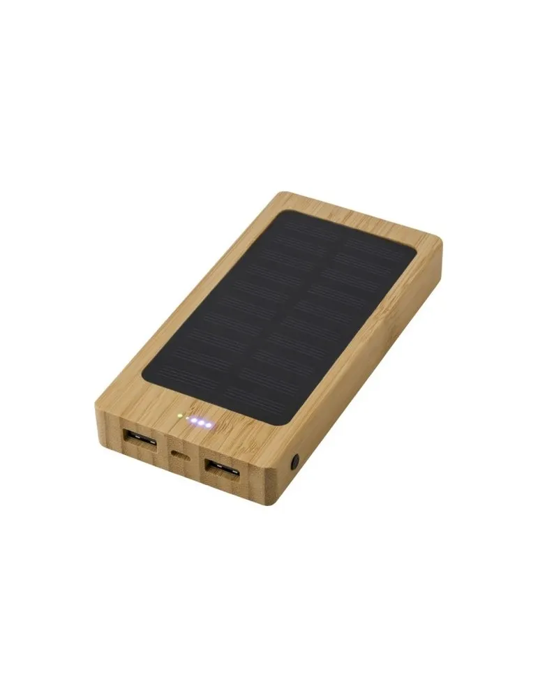 Power bank solaire en bambou, 8 000mAh Joan