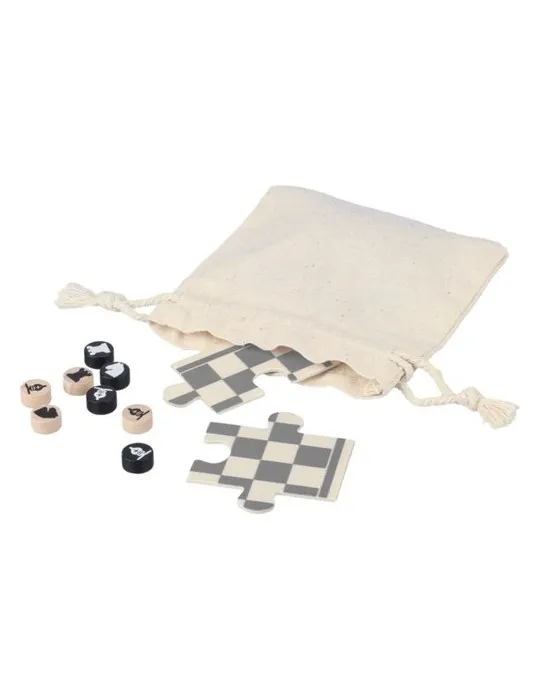 Jeu d'échecs et de dames en bois Hank