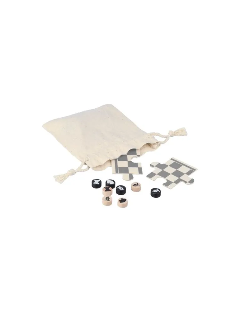 Jeu d'échecs et de dames en bois Hank