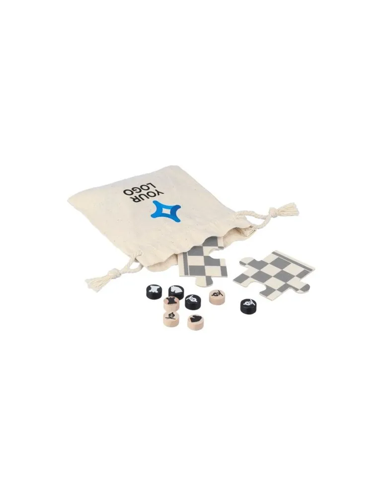 Jeu d'échecs et de dames en bois Hank