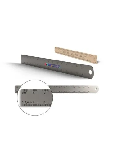Règle de précision inox personnalisée 170x15 mm avec trou de suspension