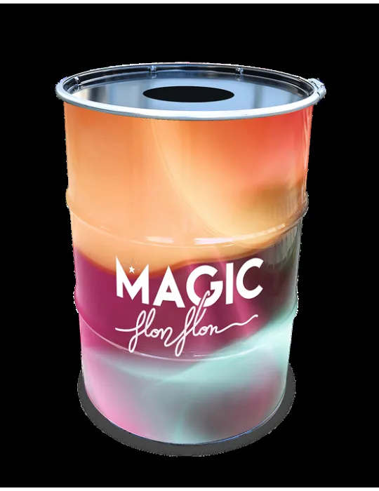 Baril cendrier imprimé publicitaire pas cher