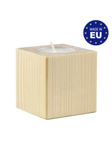 Bougeoir cube en bois