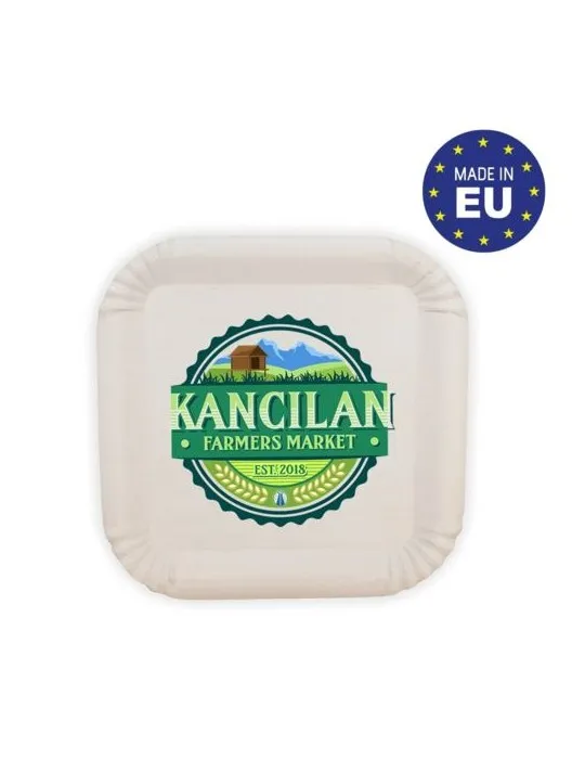 Assiette en carton carrée