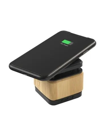 Bamboo Block Speaker avec chargeur sans fil 2