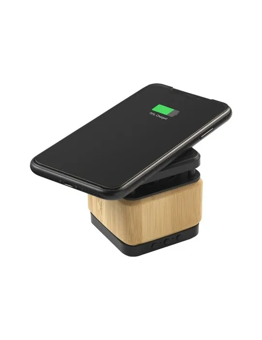 Bamboo Block Speaker avec chargeur sans fil