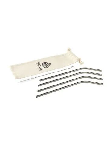 Reusable 4 pieces ECO Straw Set paille acier inoxydable