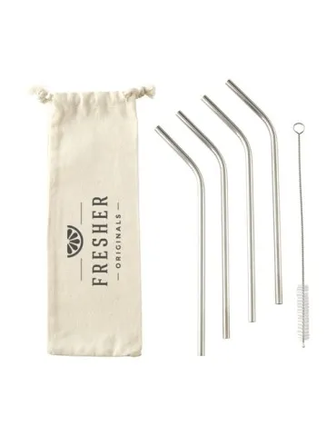 Reusable 4 pieces ECO Straw Set paille acier inoxydable 2