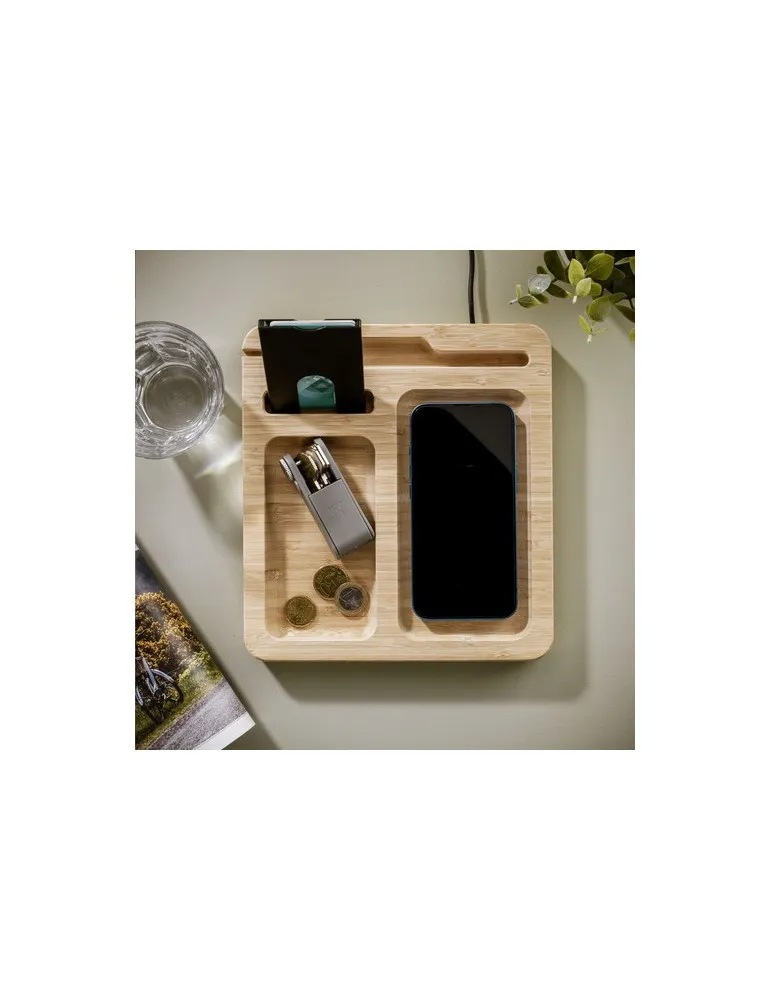 Walter Bamboo Single Dock 15W organisateur et chargeur