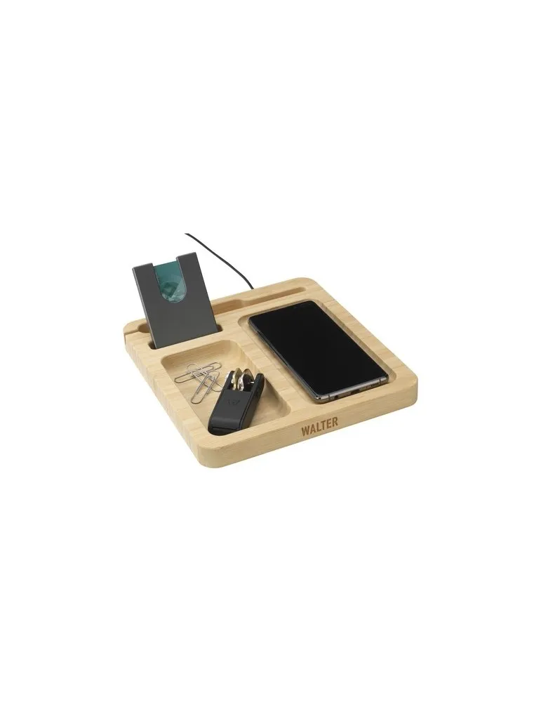 Walter Bamboo Single Dock 15W organisateur et chargeur