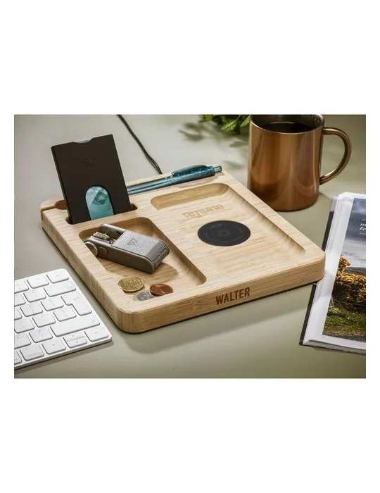 Walter Bamboo Single Dock 15W organisateur et chargeur