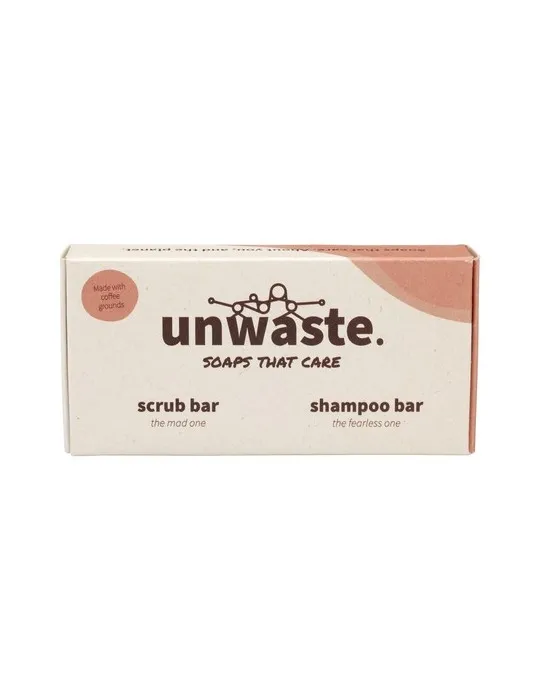 Unwaste Duopack Scrub & Shampoo bar Koffieolie