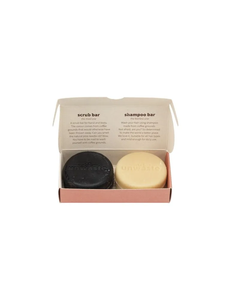 Unwaste Duopack Scrub & Shampoo bar Koffieolie