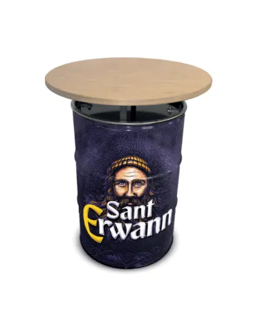 Un baril personnalisé avec un couvercle en bois